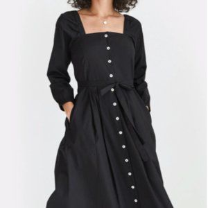VETTA capsule wardrobe square neck midi dress